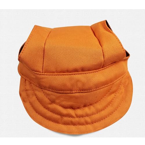 Haustier Baseball Mütze Haustierhut, Sonnenhut, niedlicher Welpe, Outdoor-Sonnenhut, großer Hund, Farbe, Baseballkappe, Haustierzubehör (Color : Orange, Size : S) von DUNSBY