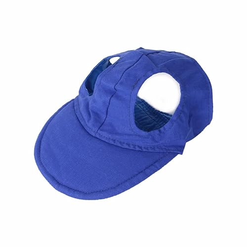 Haustier Baseball Mütze Pet Fashion Hundemütze, Baseballmütze mit Ohrlöchern, Winddicht, for Reisen, Sport, Segeltuch, Sonnenhüte for Welpen, Outdoor-Sonnenschutz-Zubehör (Color : C-Blue, Size : S) von DUNSBY