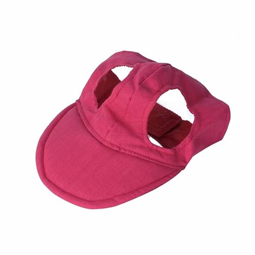 Haustier Baseball Mütze Pet Fashion Hundemütze, Baseballmütze mit Ohrlöchern, Winddicht, for Reisen, Sport, Segeltuch, Sonnenhüte for Welpen, Outdoor-Sonnenschutz-Zubehör (Color : C-red, Size : L) von DUNSBY