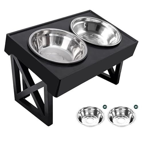 Hund Erhöht Futterschüssel Erhöhte Hundenäpfe, 3 höhenverstellbar, erhöhter Futter- und Wassernapf for Hunde mit langsamem Fressnapf, stehender Hundenapf for mittelgroße und große Hunde (Color : A-2 von DUNSBY