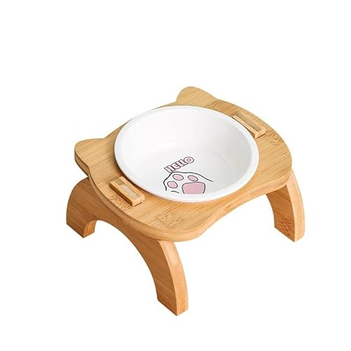 Hund Erhöht Futterschüssel Erhöhte Katzennäpfe, erhöhte Futternäpfe aus Bambus for Katzen und kleine Hunde, auslaufsicherer Wassernapf for Tierfutter, perfekt for Welpen und Katzen (Color : Single BO Hund Erhöht Futterschüssel Erhöhte Katzennäpfe, erhöhte Futternäpfe aus Bambus for Katzen und kleine Hunde, auslaufsicherer Wassernapf for Tierfutter, perfekt for Welpen und Katzen (Color : Single BO von DUNSBY