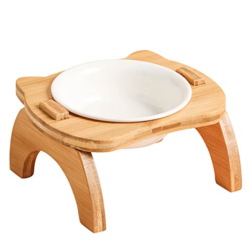 Hund Erhöht Futterschüssel Erhöhte Katzennäpfe, erhöhte Futternäpfe aus Bambus for Katzen und kleine Hunde, auslaufsicherer Wassernapf for Tierfutter, perfekt for Welpen und Katzen (Color : Single BO Hund Erhöht Futterschüssel Erhöhte Katzennäpfe, erhöhte Futternäpfe aus Bambus for Katzen und kleine Hunde, auslaufsicherer Wassernapf for Tierfutter, perfekt for Welpen und Katzen (Color : Single BO von DUNSBY