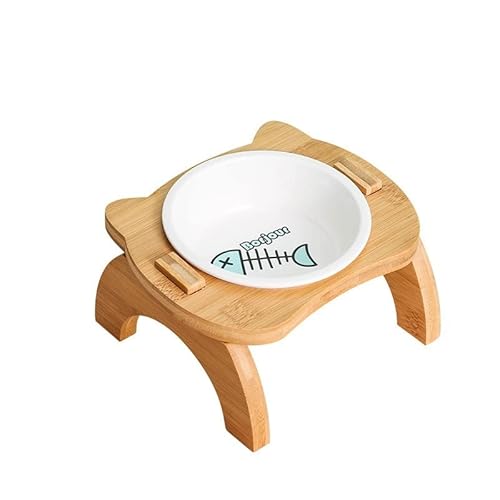 Hund Erhöht Futterschüssel Erhöhte Katzennäpfe, erhöhte Futternäpfe aus Bambus for Katzen und kleine Hunde, auslaufsicherer Wassernapf for Tierfutter, perfekt for Welpen und Katzen (Color : Single BO Hund Erhöht Futterschüssel Erhöhte Katzennäpfe, erhöhte Futternäpfe aus Bambus for Katzen und kleine Hunde, auslaufsicherer Wassernapf for Tierfutter, perfekt for Welpen und Katzen (Color : Single BO von DUNSBY