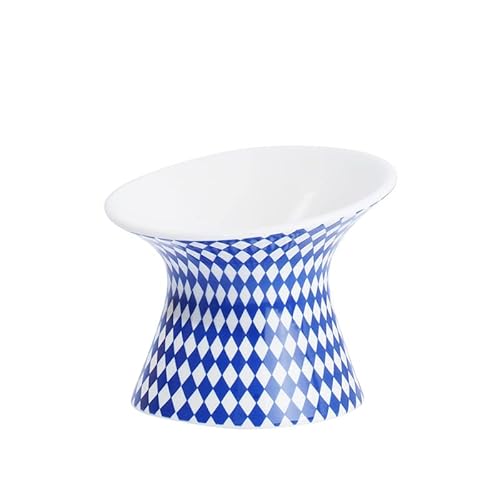 Hund Erhöht Futterschüssel Erhöhter Keramiknapf for Katzen, kleine Hunde, Futter, Wasser, Futternäpfe, Rutschfester Nackenschutz for Haustiere, hoher Fuß, Trink- und Futterspender (Color : Blue Rhomb Hund Erhöht Futterschüssel Erhöhter Keramiknapf for Katzen, kleine Hunde, Futter, Wasser, Futternäpfe, Rutschfester Nackenschutz for Haustiere, hoher Fuß, Trink- und Futterspender (Color : Blue Rhomb von DUNSBY
