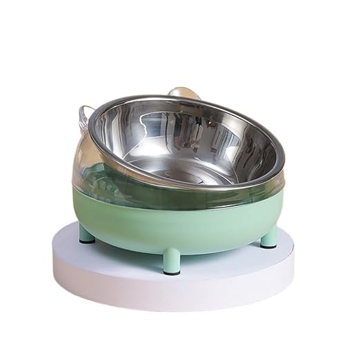 Hund Erhöht Futterschüssel Katzenfutternapf Nackenschutz Edelstahl Hundefutternapf Kleine Katzenwassernäpfe Heimtierbedarf (Color : Green) von DUNSBY