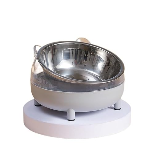 Hund Erhöht Futterschüssel Katzenfutternapf Nackenschutz Edelstahl Hundefutternapf Kleine Katzenwassernäpfe Heimtierbedarf (Color : Grey) von DUNSBY