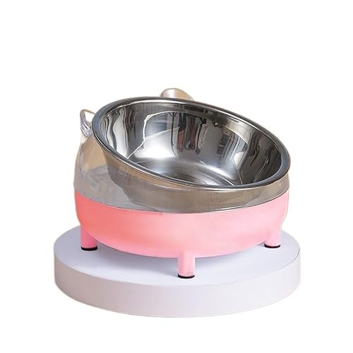 Hund Erhöht Futterschüssel Katzenfutternapf Nackenschutz Edelstahl Hundefutternapf Kleine Katzenwassernäpfe Heimtierbedarf (Color : Pink) von DUNSBY