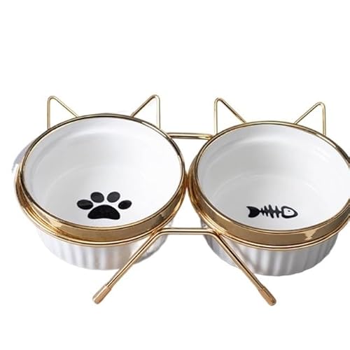 Hund Erhöht Futterschüssel Katzennapf, Futternapf for Haustiere, mit Metallständer, erhöhter Futternapf for Kätzchen, Welpen, erhöhte Schüssel, Hundezubehör (Color : 1) von DUNSBY