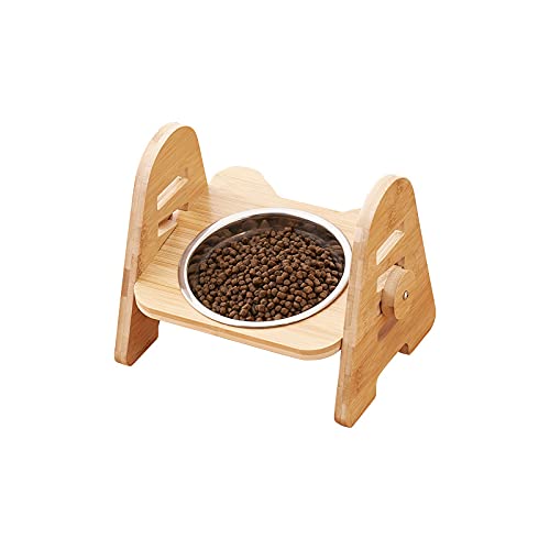 Hund Erhöht Futterschüssel Verstellbarer, doppelt abgeschrägter, stehender Nackenschutz gegen Verschütten von Katzen- und Hundefutternapf, Haustier-Reisnapf, Heimtierbedarf (Color : Stainless Steel 1 Hund Erhöht Futterschüssel Verstellbarer, doppelt abgeschrägter, stehender Nackenschutz gegen Verschütten von Katzen- und Hundefutternapf, Haustier-Reisnapf, Heimtierbedarf (Color : Stainless Steel 1 von DUNSBY