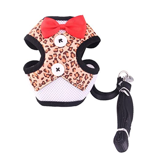 Hundegeschirr Elegantes Hundehalsband mit Schleife, Zugseil, verstellbares Haustiergeschirr for kleine, mittelgroße Hunde, Katzen, Brustgurt, Hundezubehör (Color : 3, Size : L) von DUNSBY