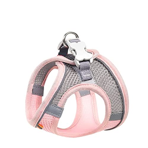 Hundegeschirr Hundegeschirr Kleidung Weste Brust Katzenhalsbänder Seil Kleine Hunde Reflektierend Atmungsaktiv Einstellbar Outdoor Walking Pet Supplies (Color : Ice Peach, Size : M 4-7kg) von DUNSBY