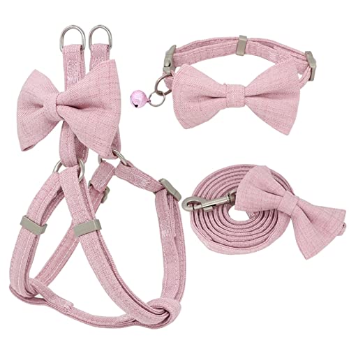Hundegeschirr Hundegeschirr-Leine-Halsband-Set, verstellbar, weich, niedlich, Schleife, doppellagig, Hundegeschirr for kleine, mittelgroße Hundehalsbänder, Leine im Freien (Color : Yellow, Size : M- Hundegeschirr Hundegeschirr-Leine-Halsband-Set, verstellbar, weich, niedlich, Schleife, doppellagig, Hundegeschirr for kleine, mittelgroße Hundehalsbänder, Leine im Freien (Color : Yellow, Size : M- von DUNSBY