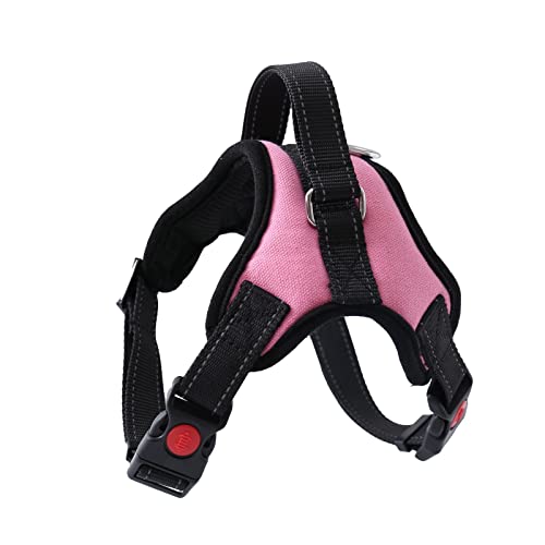 Hundegeschirr Verstellbares Geschirr for Hunde und Katzen mit Leine, reflektierend und atmungsaktiv, for kleine und große Hundegeschirre, Weste, Heimtierbedarf (Color : Pink, Size : XS) von DUNSBY