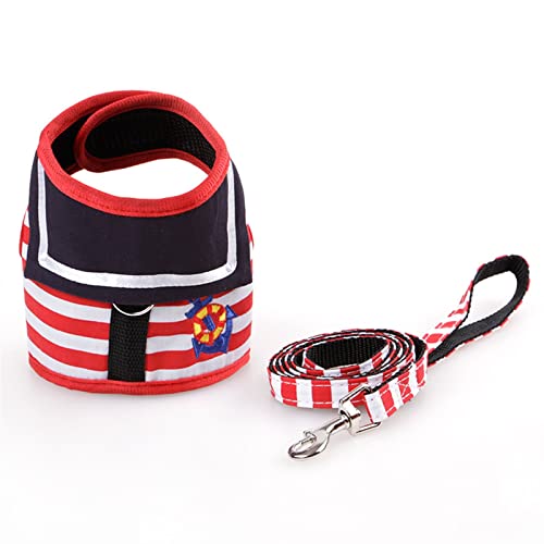 Hundegeschirr Verstellbares Hundehalsband, Leine, kreativer Anzug, Brustgurt, sicheres Zugseil for kleine, mittelgroße Hunde und Katzen (Color : Red, Size : M) von DUNSBY