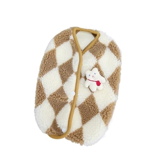 Hundekleidung Haustier Weste Katze Hund Plüsch Herbst Winter Jacke Kätzchen Welpen Warmer Baumwollmantel Diamant Samt Haustierkleidung Hundekleidung (Color : Brown, Size : M) von DUNSBY