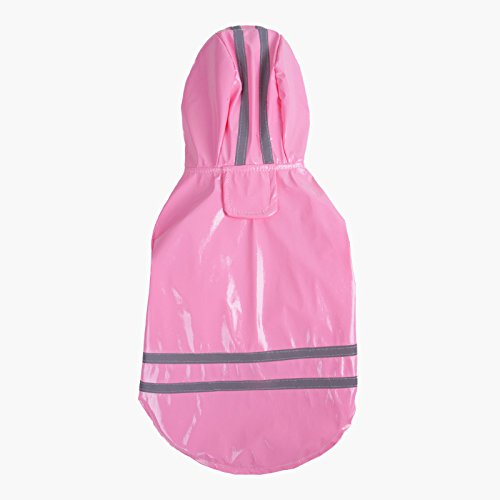 Hundekleidung Haustierbedarf Sommer Herbst Haustier Regenmantel Katze Kleidung Hund Wasserdichter Kapuzen Windschutz Regenmantel Haustier Zubehör (Color : Pink, Size : L) von DUNSBY