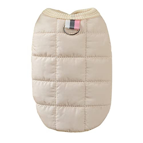 Hundekleidung Winter Warme Hundebekleidung for Kleine Hunde Hunde Daunenjacke Einfarbig Hunde Mantel Jacke Kleidung Haustier Hundebekleidung (Color : Beige1, Size : XL) von DUNSBY