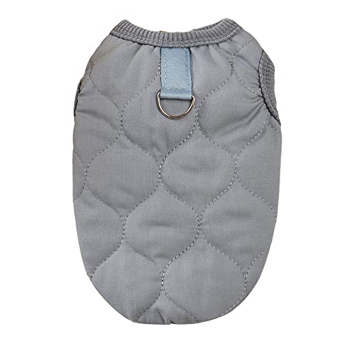 Hundekleidung Winter Warme Hundebekleidung for Kleine Hunde Hunde Daunenjacke Einfarbig Hunde Mantel Jacke Kleidung Haustier Hundebekleidung (Color : Gray3, Size : S) von DUNSBY