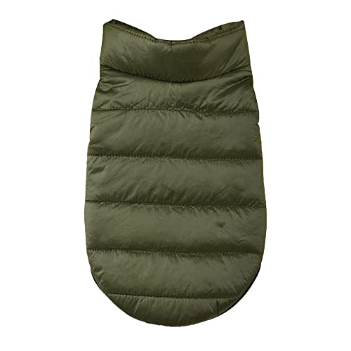 Hundekleidung Winter Warme Hundebekleidung for Kleine Hunde Hunde Daunenjacke Einfarbig Hunde Mantel Jacke Kleidung Haustier Hundebekleidung (Color : Green2, Size : L) von DUNSBY