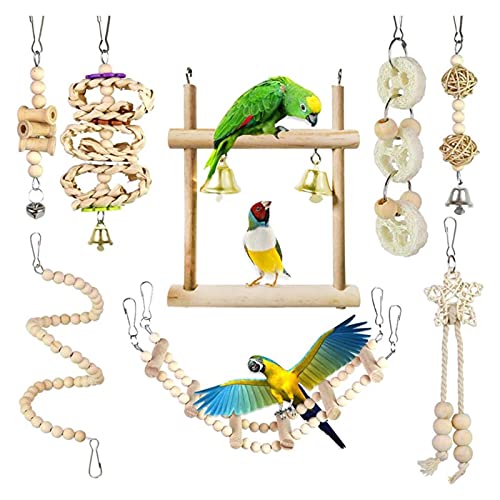 Vogelspielzeug 8 Teile/Satz Vogel Papagei Spielzeug Holz hängende Schwing hängematte Klettern leitern bottiche Spielzeug sitteilung hympaketatielen vogelkäfigbedarf Papageienspielzeug Vogelspielzeug 8 Teile/Satz Vogel Papagei Spielzeug Holz hängende Schwing hängematte Klettern leitern bottiche Spielzeug sitteilung hympaketatielen vogelkäfigbedarf Papageienspielzeug von DUNSBY