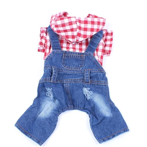 DUOCARA Denim-Overall für Welpen, Baumwolle, kariert, Hunde-Outfit, Mantel, Hundejacke, Bekleidung, 6 Größen DUOCARA Denim-Overall für Welpen, Baumwolle, kariert, Hunde-Outfit, Mantel, Hundejacke, Bekleidung, 6 Größen von DUOCARA