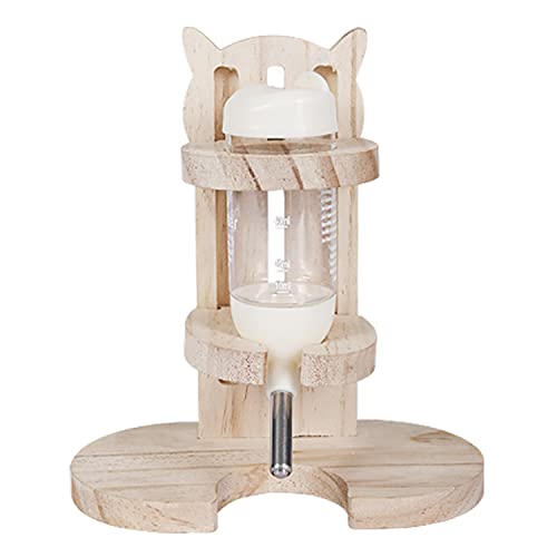 Trinkflasche Kaninchen Hamster, Hamster Wasserspender, Kleintiertränke, Nagertränke Mit Verstellbarem Holzständer, Für Zwerghamster, Goldhamster, Farbige Mäuse, Prärielemminge Verwendet(125ml) von DUOHERESHUI