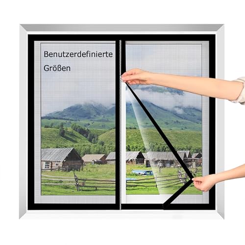 Benutzerdefinierte Fliegengitter für Fenster, Hohe Dichte Moskitonetz, Selbstklebend Katzennetz Balkon Fenster, Netzgitter für Katzen Moskitonetz Fenster Mesh von DUOLEH
