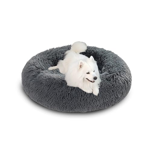 Beruhigendes Anti-Angst-Hundebett in Donut-Form, groß, flauschiges Plüsch-Hundebett mit rutschfester Unterseite, waschbare Haustiermatte, Matratze für den Innenbereich, Haustier-Schlafnest (130 x 130 Beruhigendes Anti-Angst-Hundebett in Donut-Form, groß, flauschiges Plüsch-Hundebett mit rutschfester Unterseite, waschbare Haustiermatte, Matratze für den Innenbereich, Haustier-Schlafnest (130 x 130 von DUOLEH