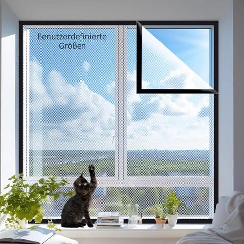 DUOLEH Benutzerdefinierte Insektengitter Fenster, Fliegengitter Fenster, Katzenschutz Fenster Netz für Wohnzimmer Terrassentür Küchentüren, Fliegengitter Katzensicher von DUOLEH