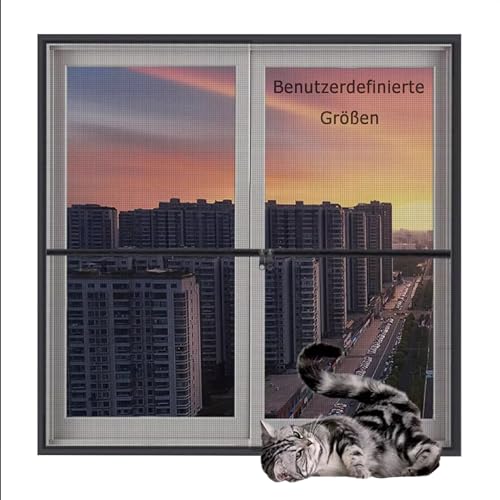 DUOLEH Fliegengitter Fenster, Moskitonetz Fenster Mesh, Katzenschutz Fenster Netz Mit Selbstklebeband, Insektenschutz Fliegennetz für Schlafzimmer Küchentüren Balkontür von DUOLEH