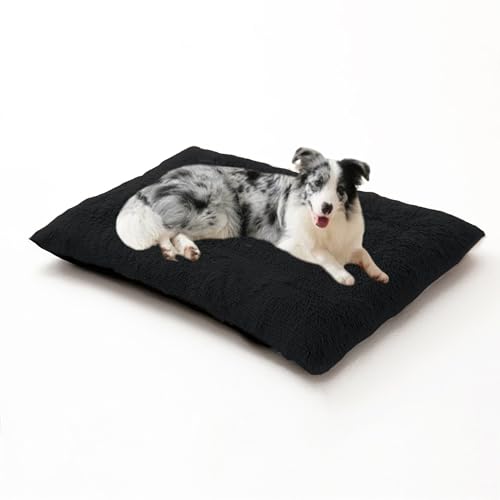 DUOLEH Hundebett, extra groß, waschbar, beruhigende Haustiermatratze, mit rutschfester Unterseite, warm, flauschig, Anti-Angst-Haustierkissen, 122 x 85 x 12 cm, Schwarz DUOLEH Hundebett, extra groß, waschbar, beruhigende Haustiermatratze, mit rutschfester Unterseite, warm, flauschig, Anti-Angst-Haustierkissen, 122 x 85 x 12 cm, Schwarz von DUOLEH