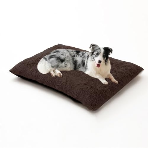 DUOLEH Hundebett, extra groß, waschbar, beruhigende Haustiermatratze, mit rutschfester Unterseite, warmes, flauschiges Anti-Angst-Haustierkissen, 93 x 65 x 10 cm, Braun DUOLEH Hundebett, extra groß, waschbar, beruhigende Haustiermatratze, mit rutschfester Unterseite, warmes, flauschiges Anti-Angst-Haustierkissen, 93 x 65 x 10 cm, Braun von DUOLEH