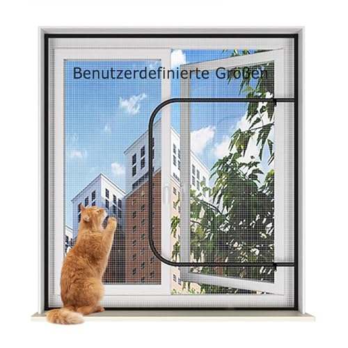 DUOLEH Insektengitter Fenster, Selbstklebend Fliegennetz, hält Käfer/Fliegen/Mücken Draußen, Katzenschutz Fenster Netz, für Schlafzimmer, Balkon, Fliegengitter Fenster von DUOLEH