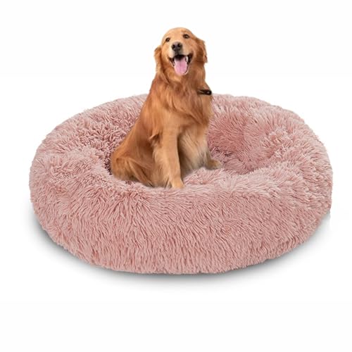 Donut-Hundebett, waschbar, rund, beruhigend, beruhigend, Anti-Angst, flauschig, warm, Hundebetten mit rutschfester Unterseite, mittelgroße und große Haustiermatratze, Matte (120 x 120 x 20 cm, Rosa) Donut-Hundebett, waschbar, rund, beruhigend, beruhigend, Anti-Angst, flauschig, warm, Hundebetten mit rutschfester Unterseite, mittelgroße und große Haustiermatratze, Matte (120 x 120 x 20 cm, Rosa) von DUOLEH