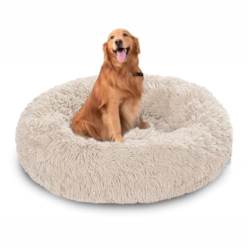 Donut-Hundebett, waschbar, rund, beruhigend, beruhigend, Anti-Angst, flauschig, warm, Hundebetten mit rutschfester Unterseite, mittelgroße und große Haustiermatratze, Matte (120 x 120 x 20 cm Donut-Hundebett, waschbar, rund, beruhigend, beruhigend, Anti-Angst, flauschig, warm, Hundebetten mit rutschfester Unterseite, mittelgroße und große Haustiermatratze, Matte (120 x 120 x 20 cm von DUOLEH