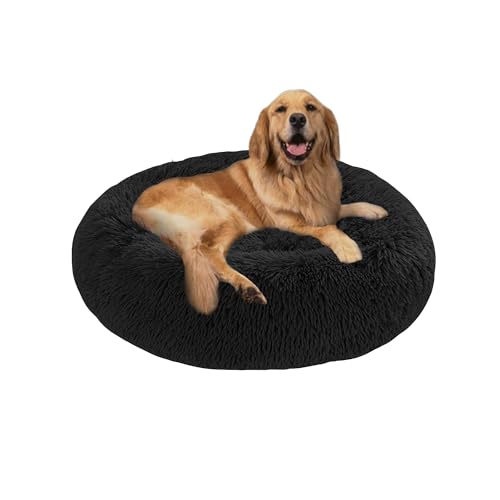 Extra großes Donut-Hundebett, orthopädisches Hundebett, zur Linderung von Angstzuständen, waschbar, für großen Labrador, Deutscher Schäferhund, 140 x 140 x 20 cm, Schwarz Extra großes Donut-Hundebett, orthopädisches Hundebett, zur Linderung von Angstzuständen, waschbar, für großen Labrador, Deutscher Schäferhund, 140 x 140 x 20 cm, Schwarz von DUOLEH