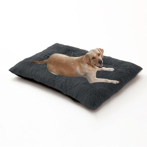 Große orthopädische Hundebetten, Matratzenmatte für Hundekäfig, rutschfeste Haustiermatte, flauschig, Anti-Angst-Welpenbetten, rechteckig, waschbar, 122 x 85 x 12 cm, Dunkelgrau Große orthopädische Hundebetten, Matratzenmatte für Hundekäfig, rutschfeste Haustiermatte, flauschig, Anti-Angst-Welpenbetten, rechteckig, waschbar, 122 x 85 x 12 cm, Dunkelgrau von DUOLEH