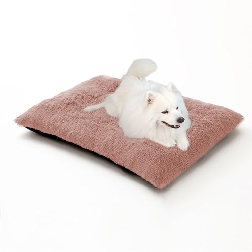 Großes Hundebett mit Reißverschluss, waschbare Hundebox-Matte, rutschfeste rechteckige Haustiermatratze, Welpenbettkissen, wärmende Haustiermatte für Border Collie/Golden Retriever (70 x 50 x 8 cm von DUOLEH