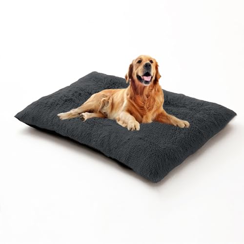 Hundekäfigbett, waschbar, groß, beruhigende Haustierbox-Matratze mit abnehmbarem Bezug, lange Plüsch-Matte, Anti-Angst-Matte, rutschfestes Hundekissen, flauschige Haustierbetten (100 x 70 x 10 cm Hundekäfigbett, waschbar, groß, beruhigende Haustierbox-Matratze mit abnehmbarem Bezug, lange Plüsch-Matte, Anti-Angst-Matte, rutschfestes Hundekissen, flauschige Haustierbetten (100 x 70 x 10 cm von DUOLEH
