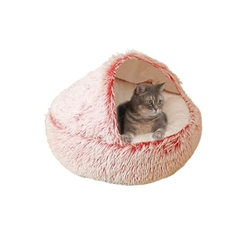 Katzenbett-Zelthaus, Donut-Kuschel-Katzenhöhle, runde Haustierhöhlen für den Innenbereich, rutschfestes Haustier-Iglu für Kätzchen und kleine Hunde, winddichtes Kätzchenversteck (65 x 65 x 20 cm, Rosa Katzenbett-Zelthaus, Donut-Kuschel-Katzenhöhle, runde Haustierhöhlen für den Innenbereich, rutschfestes Haustier-Iglu für Kätzchen und kleine Hunde, winddichtes Kätzchenversteck (65 x 65 x 20 cm, Rosa von DUOLEH