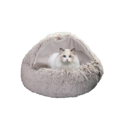 Katzenbett für den Innenbereich, Katzenhöhlen, waschbar, beruhigendes Haustierhöhlen-Haus, Haustierzelt, flauschiger Plüsch-Unterschlupf für Kätzchen und Welpen mit rutschfester Unterseite (50 x 50 x Katzenbett für den Innenbereich, Katzenhöhlen, waschbar, beruhigendes Haustierhöhlen-Haus, Haustierzelt, flauschiger Plüsch-Unterschlupf für Kätzchen und Welpen mit rutschfester Unterseite (50 x 50 x von DUOLEH