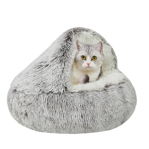 Katzenbetthöhle, halbgeschlossenes Katzen-Iglu-Höhlenbett für Kätzchen, Kätzchen-Zelt, tragbares Haustierhaus mit rutschfester Unterseite, warmer Unterschlupf für Haustiere (60 x 60 x 20 cm, Kaffee) Katzenbetthöhle, halbgeschlossenes Katzen-Iglu-Höhlenbett für Kätzchen, Kätzchen-Zelt, tragbares Haustierhaus mit rutschfester Unterseite, warmer Unterschlupf für Haustiere (60 x 60 x 20 cm, Kaffee) von DUOLEH