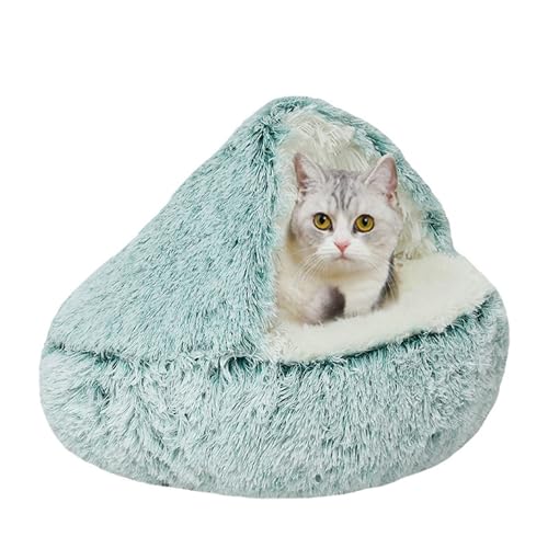 Katzenbetthöhle, halbgeschlossenes Katzen-Iglu-Höhlenbett für Kätzchen, Kätzchen-Zelt, tragbares Haustierhaus mit rutschfester Unterseite, warmer Unterschlupf für Haustiere (60 x 60 x 20 cm, Grün) Katzenbetthöhle, halbgeschlossenes Katzen-Iglu-Höhlenbett für Kätzchen, Kätzchen-Zelt, tragbares Haustierhaus mit rutschfester Unterseite, warmer Unterschlupf für Haustiere (60 x 60 x 20 cm, Grün) von DUOLEH