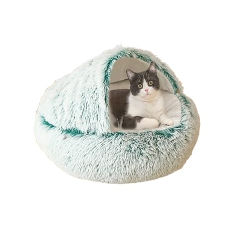 Katzenhöhlenbett, Iglu, Katzenbett, rund, flauschig, Haustierhaus, Kätzchen-Zelt, faltbar, Haustierhöhle mit rutschfester Unterseite, für kleine, mittelgroße Kätzchen, Welpen, drinnen (50 x 50 x 20 cm Katzenhöhlenbett, Iglu, Katzenbett, rund, flauschig, Haustierhaus, Kätzchen-Zelt, faltbar, Haustierhöhle mit rutschfester Unterseite, für kleine, mittelgroße Kätzchen, Welpen, drinnen (50 x 50 x 20 cm von DUOLEH