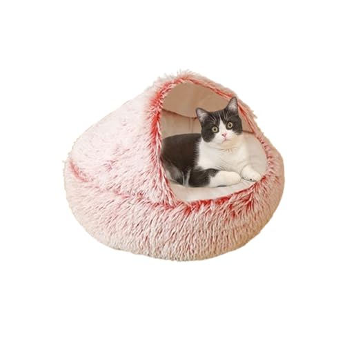 Katzenhöhlenbett, Iglu, Katzenbett, rund, flauschig, Haustierhaus, Kätzchen-Zelt, faltbar, Haustierhöhle mit rutschfester Unterseite, für kleine, mittelgroße Kätzchen, Welpen, drinnen (60 x 60 x 20 cm Katzenhöhlenbett, Iglu, Katzenbett, rund, flauschig, Haustierhaus, Kätzchen-Zelt, faltbar, Haustierhöhle mit rutschfester Unterseite, für kleine, mittelgroße Kätzchen, Welpen, drinnen (60 x 60 x 20 cm von DUOLEH