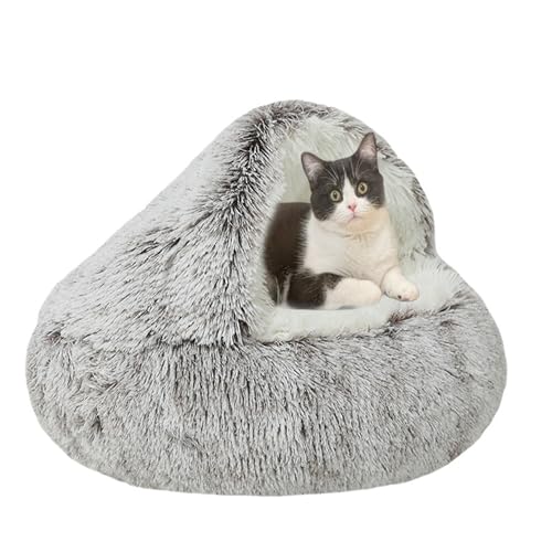 Katzenhöhlenbett, Iglu, Katzenbetten für den Innenbereich, mit rutschfester Unterseite, waschbar, warm und gemütlich, Haustierhöhle für Kätzchen und Welpen, Kätzchenversteck (60 x 60 x 20 cm, Kaffee) Katzenhöhlenbett, Iglu, Katzenbetten für den Innenbereich, mit rutschfester Unterseite, waschbar, warm und gemütlich, Haustierhöhle für Kätzchen und Welpen, Kätzchenversteck (60 x 60 x 20 cm, Kaffee) von DUOLEH