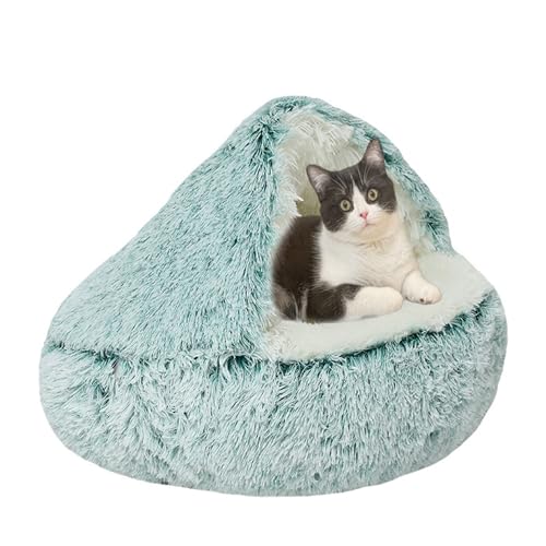 Katzenhöhlenbett, Iglu, Katzenbetten für den Innenbereich, mit rutschfester Unterseite, waschbar, warm und gemütlich, Haustierhöhle für Kätzchen und Welpen, Kätzchenversteck (60 x 60 x 20 cm, Grün) Katzenhöhlenbett, Iglu, Katzenbetten für den Innenbereich, mit rutschfester Unterseite, waschbar, warm und gemütlich, Haustierhöhle für Kätzchen und Welpen, Kätzchenversteck (60 x 60 x 20 cm, Grün) von DUOLEH