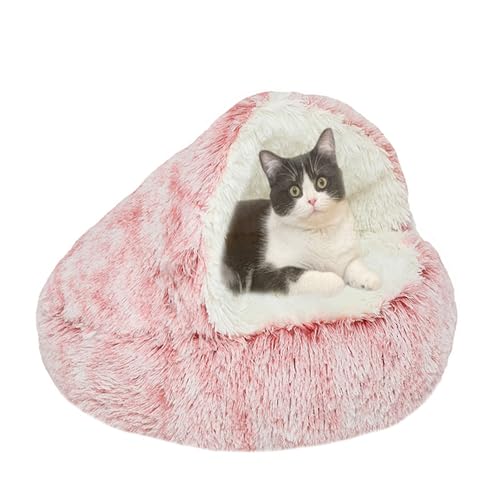 Katzenhöhlenbett, Iglu, Katzenbetten für den Innenbereich, mit rutschfester Unterseite, waschbar, warm und gemütlich, Haustierhöhle für Kätzchen und Welpen, Kätzchenversteck (65 x 65 x 20 cm, Rosa) Katzenhöhlenbett, Iglu, Katzenbetten für den Innenbereich, mit rutschfester Unterseite, waschbar, warm und gemütlich, Haustierhöhle für Kätzchen und Welpen, Kätzchenversteck (65 x 65 x 20 cm, Rosa) von DUOLEH