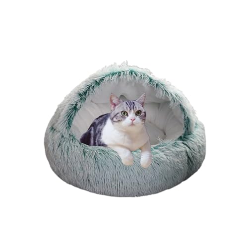 Katzenhöhlenbett für Kätzchen und Welpen, waschbares Katzenzelt, Bett für den Innenbereich, halbgeschlossene, tragbare Haustierhöhle, rutschfest, warmer Unterschlupf für Haustiere (60 x 60 x 20 cm Katzenhöhlenbett für Kätzchen und Welpen, waschbares Katzenzelt, Bett für den Innenbereich, halbgeschlossene, tragbare Haustierhöhle, rutschfest, warmer Unterschlupf für Haustiere (60 x 60 x 20 cm von DUOLEH