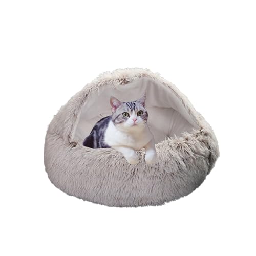 Katzenhöhlenbett für Kätzchen und Welpen, waschbares Katzenzelt, Bett für den Innenbereich, halbgeschlossene, tragbare Haustierhöhle, rutschfest, warmer Unterschlupf für Haustiere (60 x 60 x 20 cm Katzenhöhlenbett für Kätzchen und Welpen, waschbares Katzenzelt, Bett für den Innenbereich, halbgeschlossene, tragbare Haustierhöhle, rutschfest, warmer Unterschlupf für Haustiere (60 x 60 x 20 cm von DUOLEH
